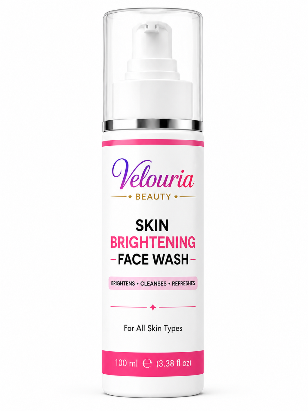 Velouria Beauty Face Wash for Glowing & Fresh Skin | Deep Cleansing Daily Face Cleanser for Men & Women | Brightens, Cleanses & Refreshes | For All Skin Types | 100 ml (Skin Brightening Facewash 100ml)