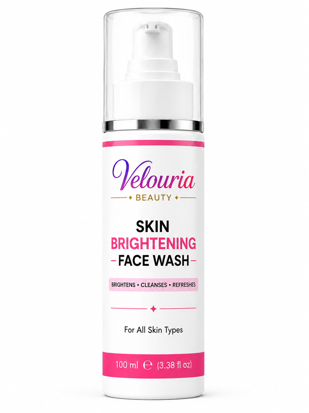 Velouria Beauty Face Wash for Glowing & Fresh Skin | Deep Cleansing Daily Face Cleanser for Men & Women | Brightens, Cleanses & Refreshes | For All Skin Types | 100 ml (Skin Brightening Facewash 100ml)