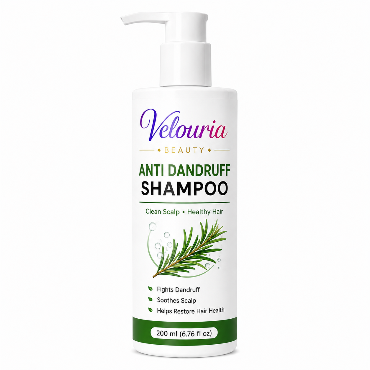 Velouria Beauty Shampoo for Hair Growth & Hair Fall Control | Strengthens Hair Roots & Nourishes Scalp | Mild Daily Use for Men & Women | 200 ml (Anti Dandruff Shampoo)