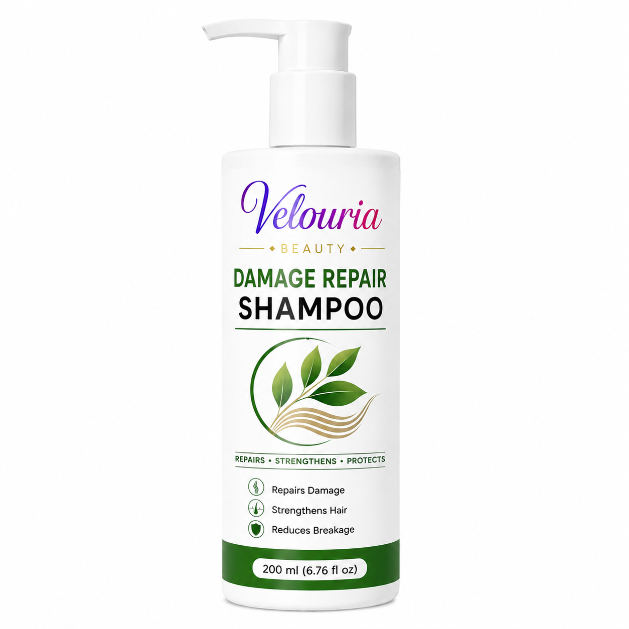 Velouria Beauty Shampoo for Hair Growth & Hair Fall Control | Strengthens Hair Roots & Nourishes Scalp | Mild Daily Use for Men & Women | 200 ml (Damage Repair Shampoo)