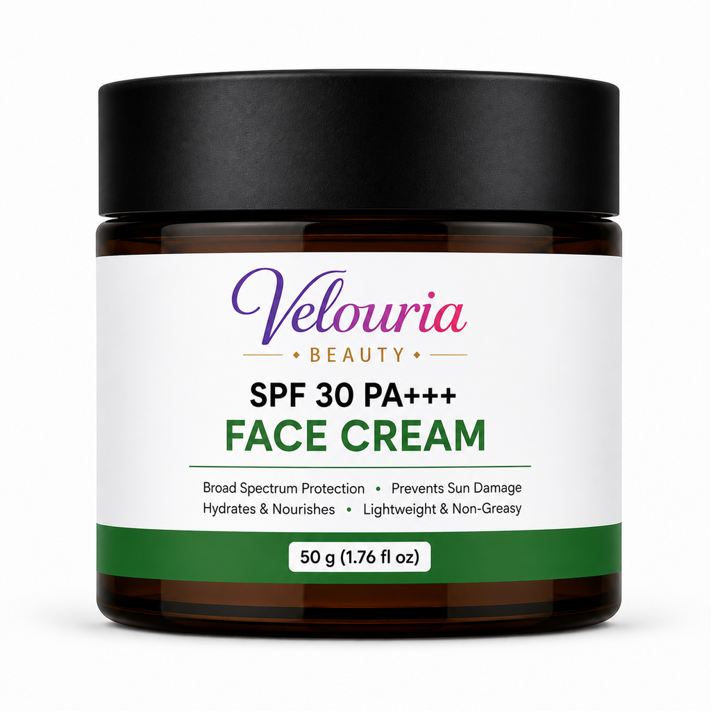 Velouria Beauty Face Cream for Glowing| Nourishes & Evens Skin Tone | Natural Glow Cream for Men & Women | Lightweight Daily Moisturizer | 50 g (SPF 30 PA+++ FAce Cream)