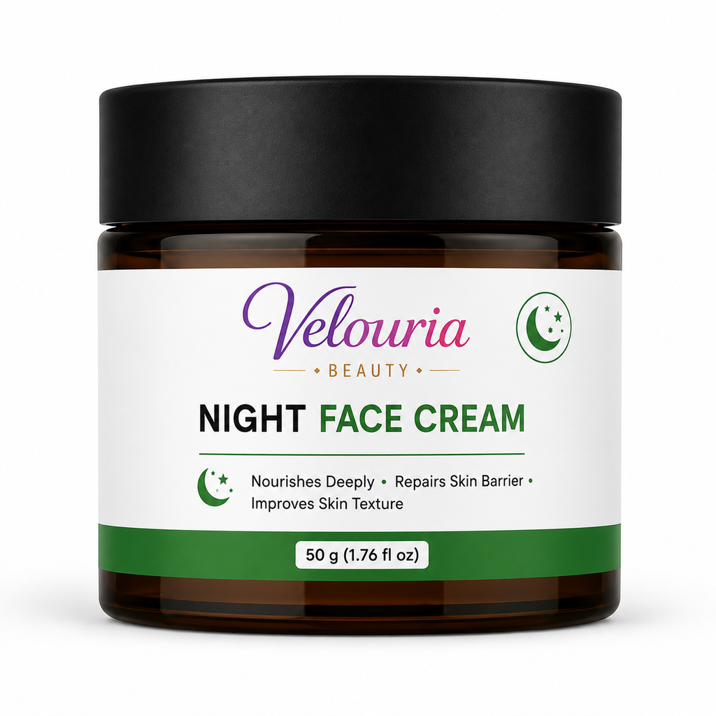 Velouria Beauty Face Cream for Glowing| Nourishes & Evens Skin Tone | Natural Glow Cream for Men & Women | Lightweight Daily Moisturizer | 50 g (Night Face Cream)