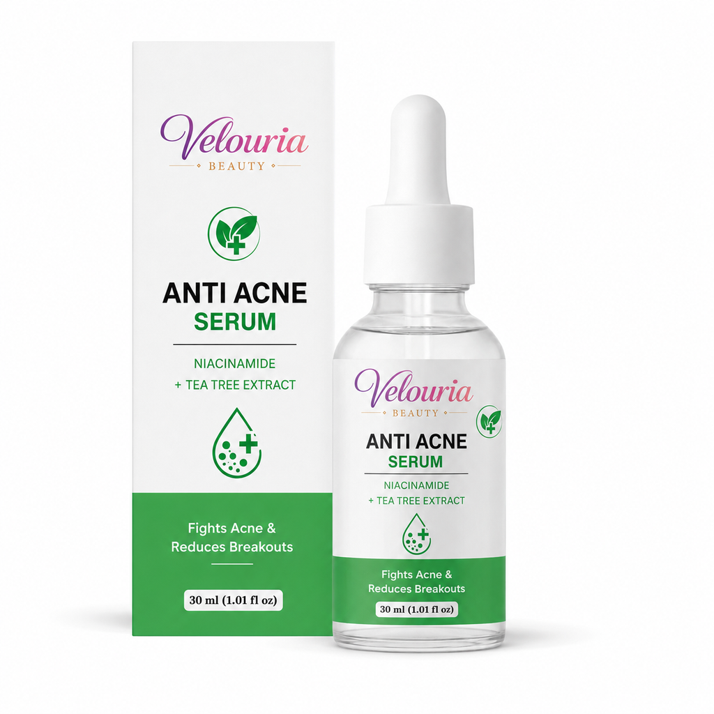 Velouria Beauty Anti Acne Face Serum Tea Tree Extract | Acne Control & Pimple Reduction Serum for Men & Women | Lightweight Oil Control Formula | 30 ml (Anti Acne Serum)