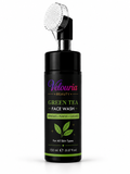 Velouria Beauty Face Wash with Built-in Soft Brush | Deep Cleansing & Glow Boosting Face Cleanser for Men & Women | Brightens, Cleanses & Refreshes | For All Skin Types | 150 ml (Green Tea Facewash 150ml)