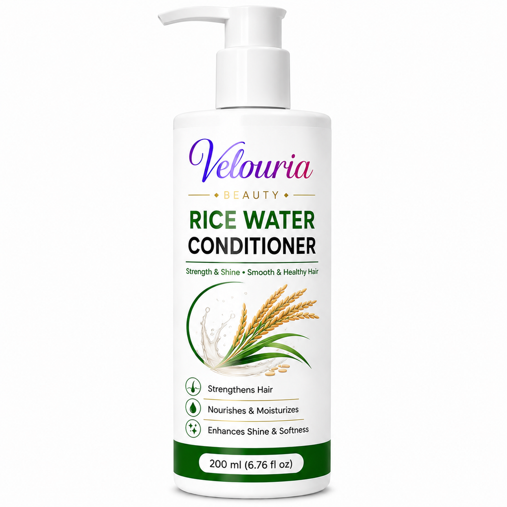 Velouria Beauty Conditioner for Dry & Damaged Hair | Repairs Damage, Strengthens Hair & Reduces Breakage | Smooth & Nourishing Hair Conditioner for Men & Women | 200 ml (Rice Water Conditioner)