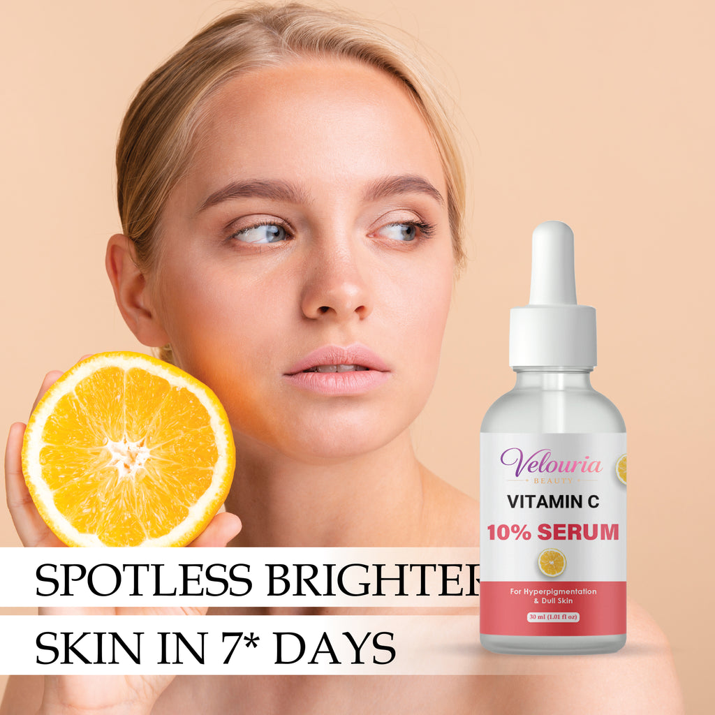 Velouria Beauty Vitamin C 10% Serum, Dull Skin, Blemish Reduction, Unscented, 30 ml