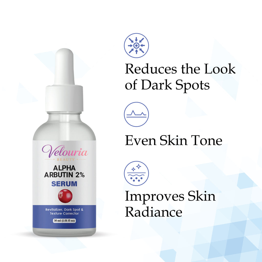 Velouria Beauty Alpha Arbutin 2% Serum, Dark Spot & Texture Corrector, Revitalizer, 30 ml