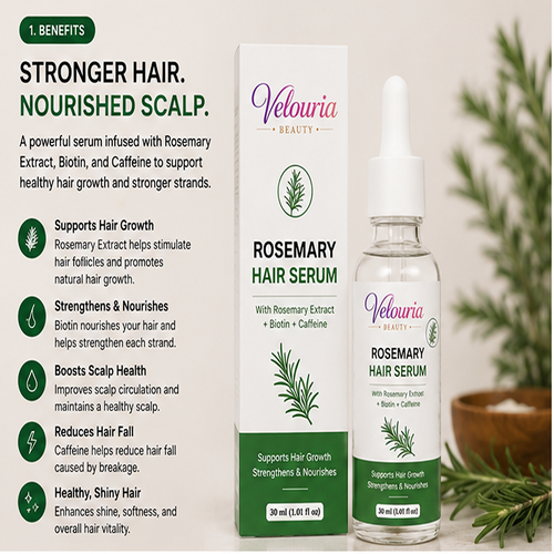 Velouria Beauty Anti Acne Face Serum Tea Tree Extract | Acne Control & Pimple Reduction Serum for Men & Women | Lightweight Oil Control Formula | 30 ml (Rosemary Hair Serum)