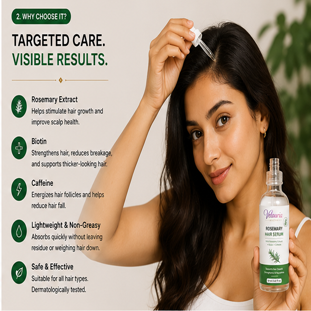 Velouria Beauty Anti Acne Face Serum Tea Tree Extract | Acne Control & Pimple Reduction Serum for Men & Women | Lightweight Oil Control Formula | 30 ml (Rosemary Hair Serum)