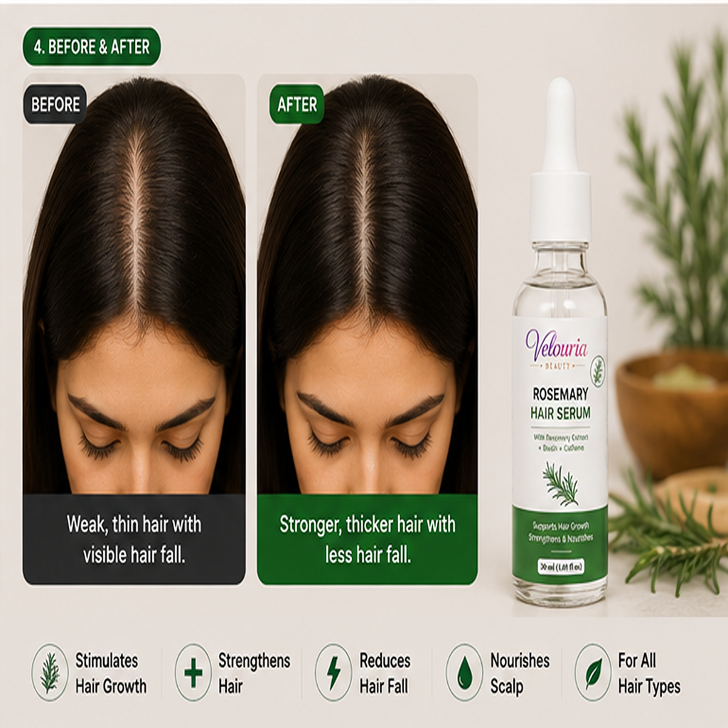Velouria Beauty Anti Acne Face Serum Tea Tree Extract | Acne Control & Pimple Reduction Serum for Men & Women | Lightweight Oil Control Formula | 30 ml (Rosemary Hair Serum)